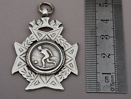 Silver Football Fob Medallion